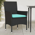 Gartenstühle mit Kissen 2 Stk. Schwarz Poly Rattan