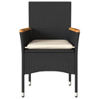 Gartenstühle mit Kissen 2 Stk. Schwarz Poly Rattan