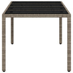 Gartentisch mit Glasplatte Hellgrau 190x90x75 cm Poly Rattan