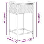 Garten-Barhocker mit Kissen 2 Stk. Schwarz Poly Rattan