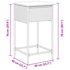 Garten-Barhocker mit Kissen 2 Stk. Beige Poly Rattan