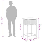 Garten-Barhocker mit Kissen 2 Stk. Grau Poly Rattan