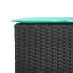 Garten-Barhocker mit Kissen 2 Stk. Schwarz Poly Rattan