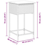 Garten-Barhocker mit Kissen 2 Stk. Schwarz Poly Rattan