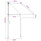 Markise Einziehbar Anthrazit 100x150 cm Stoff und Stahl