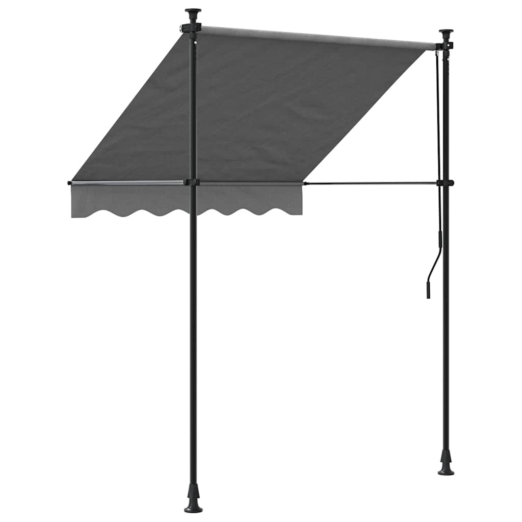 Markise Einziehbar Anthrazit 150x150 cm Stoff und Stahl