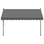 Markise Einziehbar Anthrazit 300x150 cm Stoff und Stahl
