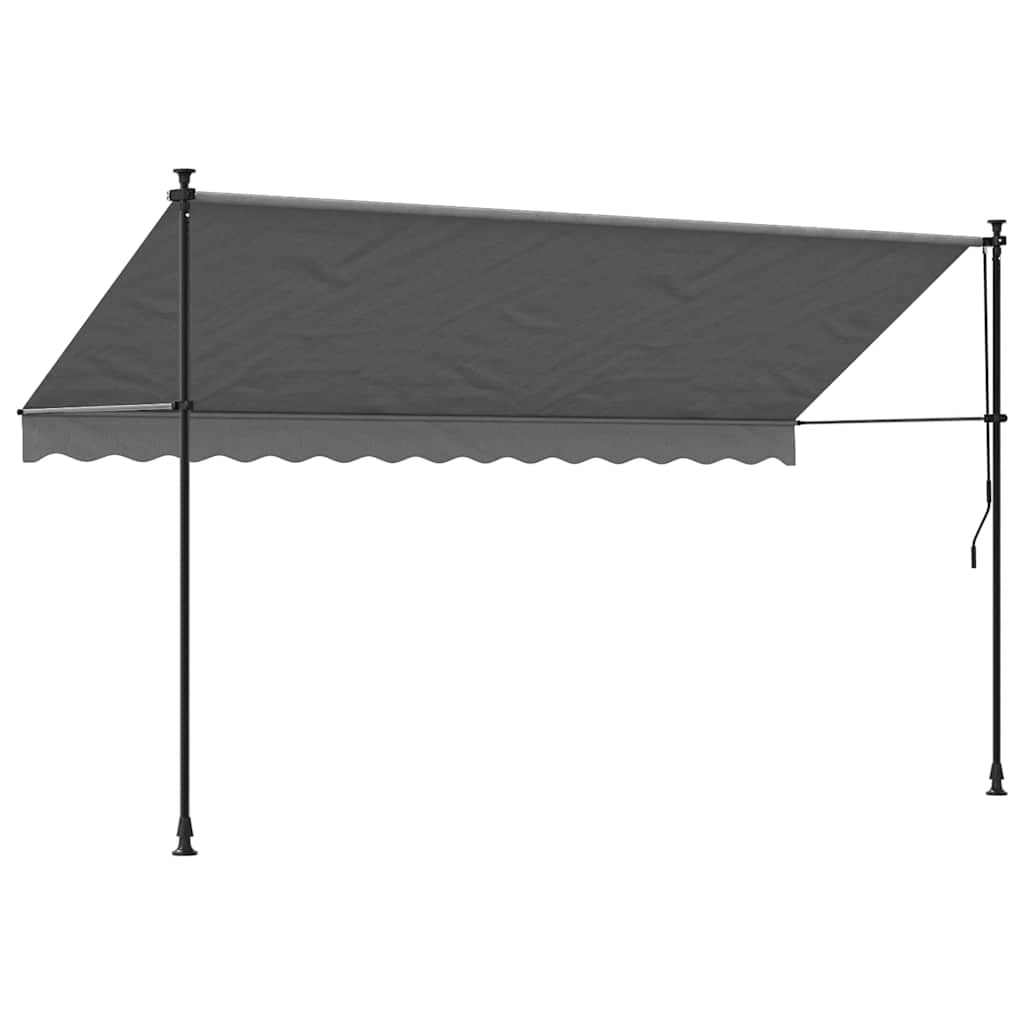 Markise Einziehbar Anthrazit 350x150 cm Stoff und Stahl