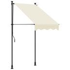 Markise Einziehbar Creme 100x150 cm Stoff und Stahl