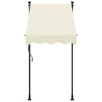 Markise Einziehbar Creme 100x150 cm Stoff und Stahl