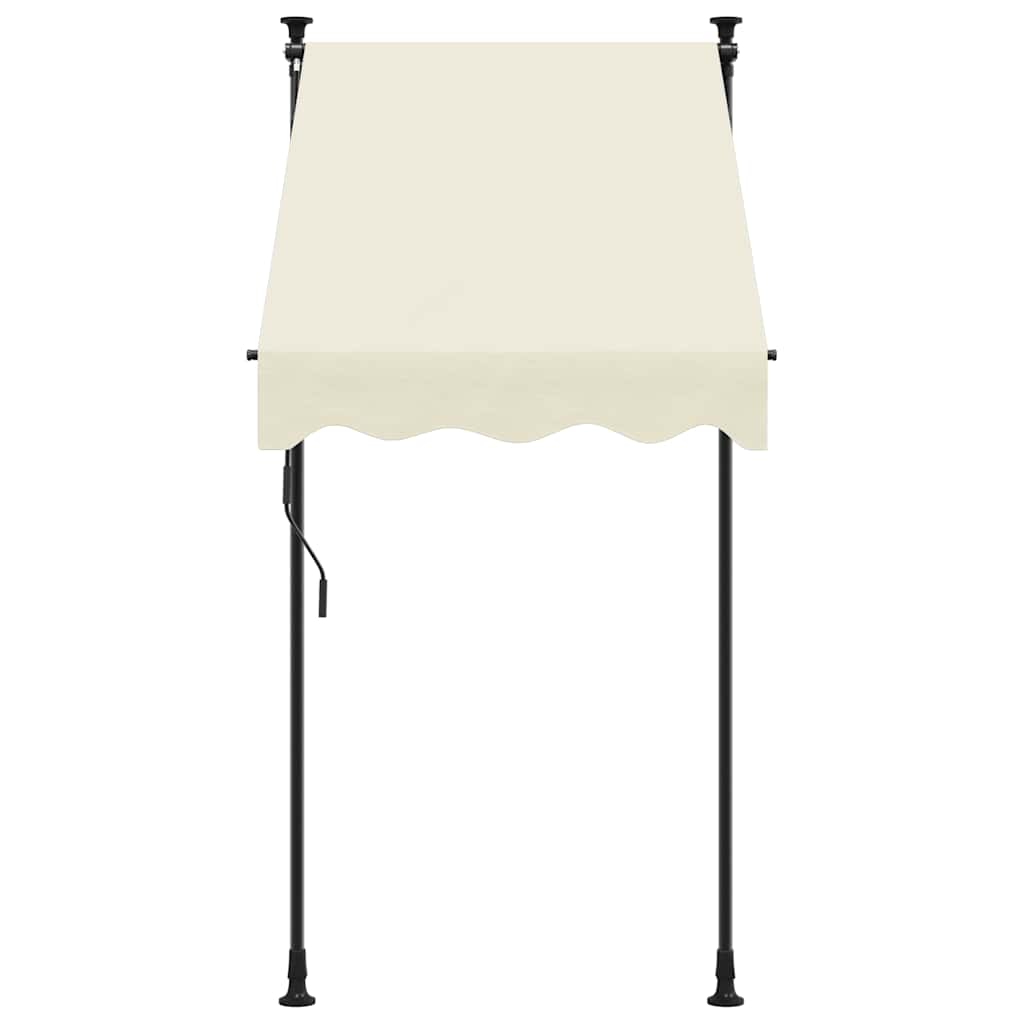 Markise Einziehbar Creme 100x150 cm Stoff und Stahl
