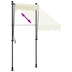 Markise Einziehbar Creme 100x150 cm Stoff und Stahl