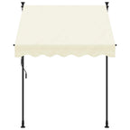 Markise Einziehbar Creme 200x115 cm Stoff und Stahl
