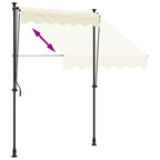 Markise Einziehbar Creme 200x115 cm Stoff und Stahl