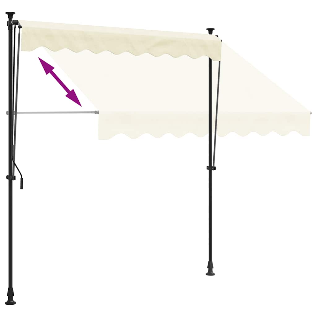 Markise Einziehbar Creme 250x150 cm Stoff und Stahl