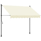 Markise Einziehbar Creme 300x150 cm Stoff und Stahl