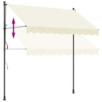 Markise Einziehbar Creme 300x150 cm Stoff und Stahl