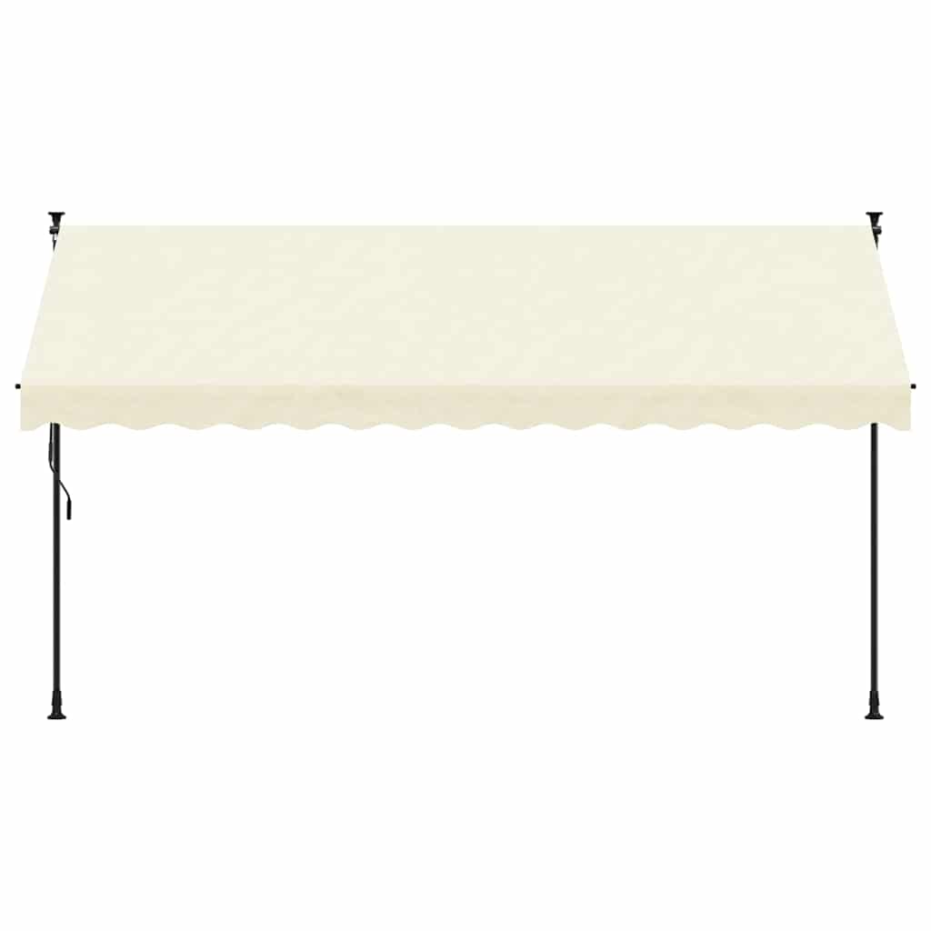 Markise Einziehbar Creme 350x150 cm Stoff und Stahl