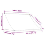 Markise Einziehbar Anthrazit 250x150 cm Stoff und Stahl