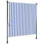 Außenrollo Blau und Weiß 150x270 cm Stoff und Stahl