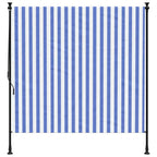 Außenrollo Blau und Weiß 150x270 cm Stoff und Stahl