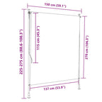 Außenrollo Blau und Weiß 150x270 cm Stoff und Stahl
