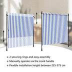 Außenrollo Blau und Weiß 150x270 cm Stoff und Stahl