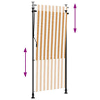 Außenrollo Orange und Weiß 100x270 cm Stoff und Stahl
