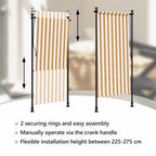 Außenrollo Orange und Weiß 100x270 cm Stoff und Stahl