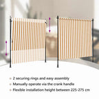 Außenrollo Orange und Weiß 150x270 cm Stoff und Stahl