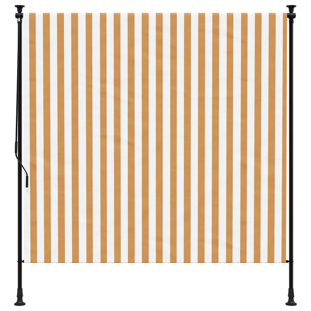 Außenrollo Orange und Weiß 200x270 cm Stoff und Stahl