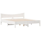 Massivholzbett ohne Matratze Weiß 180x200 cm Kiefernholz