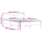 Massivholzbett ohne Matratze 160x200 cm Kiefernholz