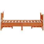 Massivholzbett ohne Matratze Wachsbraun 135x190 cm Kiefernholz