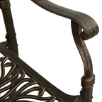 3-tlg. Bistro-Set Bronzen Aluminiumguss