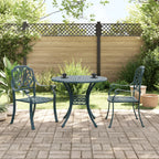 3-tlg. Bistro-Set Grün Aluminiumguss