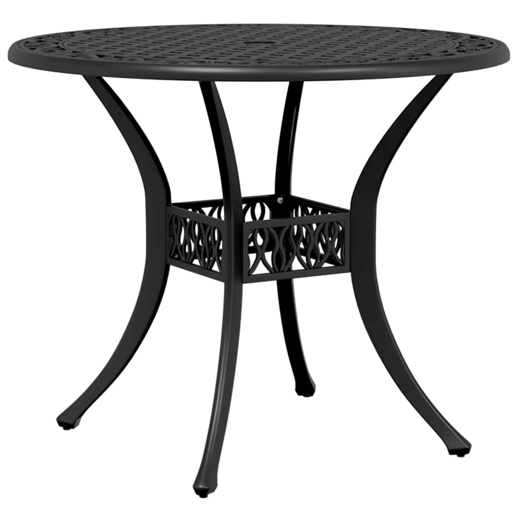 3-tlg. Bistro-Set Schwarz Aluminiumguss