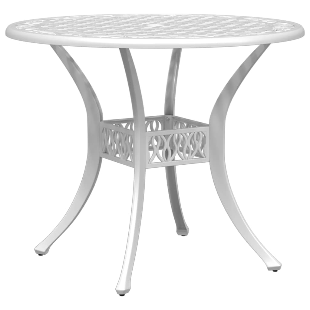 3-tlg. Bistro-Set Weiß Aluminiumguss