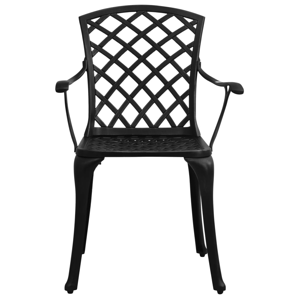 3-tlg. Bistro-Set Schwarz Aluminiumguss