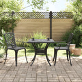 3-tlg. Bistro-Set Schwarz Aluminiumguss