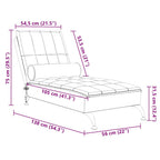 Massage-Chaiselongue mit Nackenrolle Hellgrau Stoff