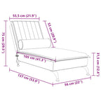 Massage-Chaiselongue mit Nackenrolle Schwarz Samt