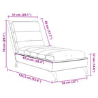 Chaiselongue mit Kissen Hellgrau Stoff