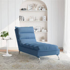 Chaiselongue mit Kissen Blau Stoff
