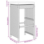 Garten-Barhocker mit Kissen 2 Stk. Schwarz Poly Rattan
