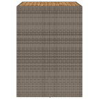 Garten-Bartisch mit Holzplatte Grau 105x80x110 cm Polyrattan