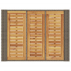 Garten-Bartisch mit Holzplatte Grau 105x80x110 cm Polyrattan
