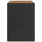 Garten-Bartisch mit Holzplatte Schwarz 145x80x110 cm Polyrattan
