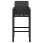 Garten-Barhocker 2 Stk. Schwarz Poly Rattan