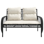 4-tlg. Garten-Sofagarnitur mit Kissen Schwarz Poly Rattan